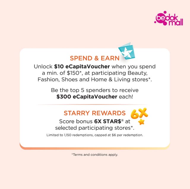 Shoppers enjoying exclusive rewards at Bedok Mall