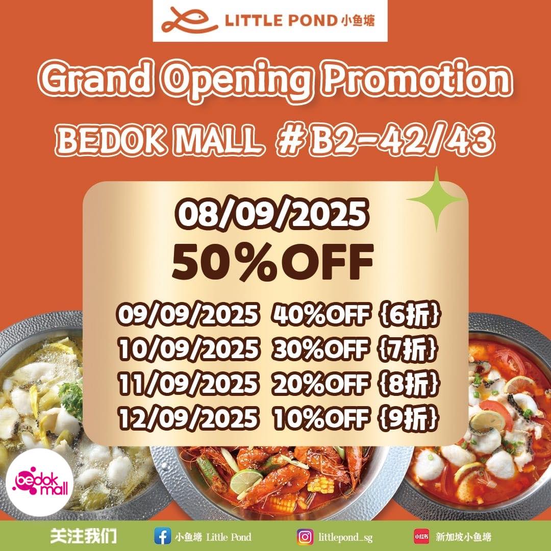 Little Pond restaurant celebrating its Grand Opening at Bedok Mall