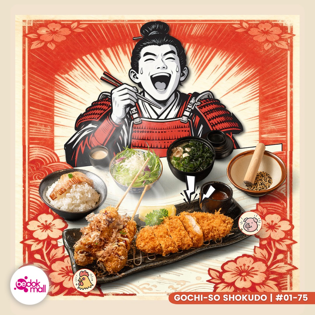 A tantalizing Katsu Kingu Set featuring golden-fried Kurobuta Pork Loin and Tori Samurai Kushikatsu.