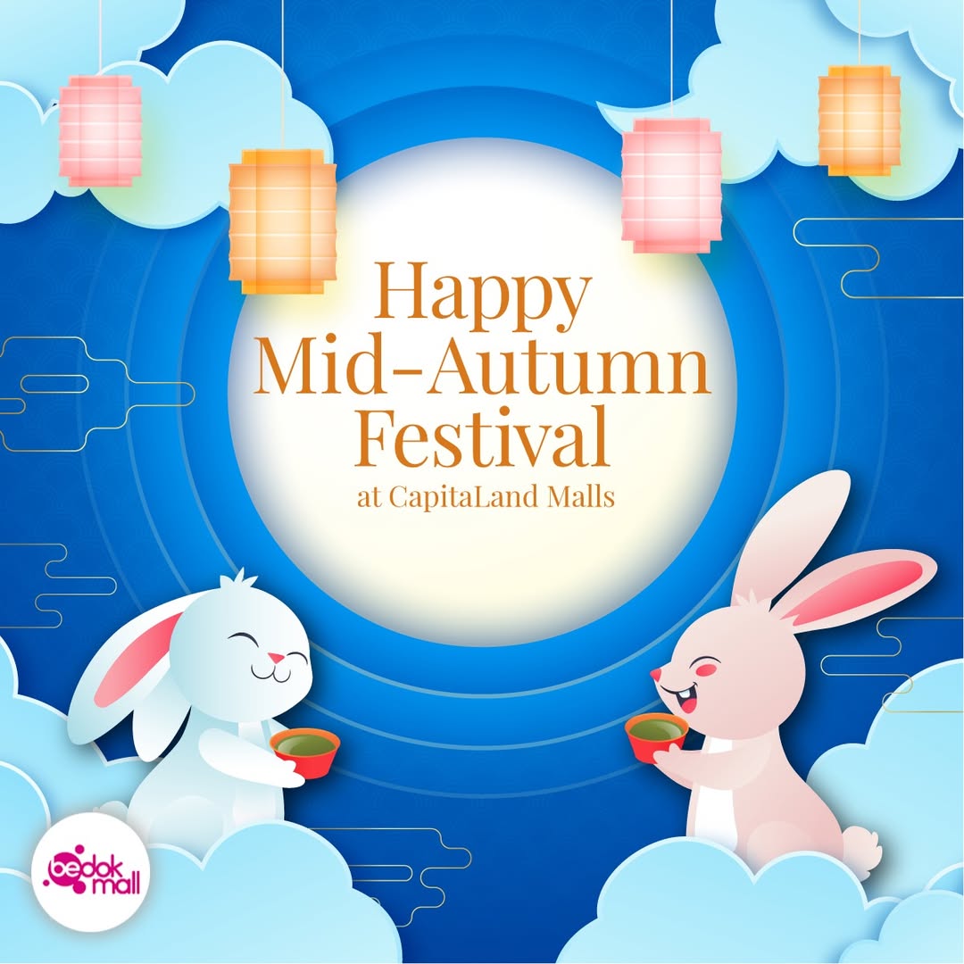 Vibrant lanterns and festive decorations at Bedok Mall for Mid-Autumn Festival