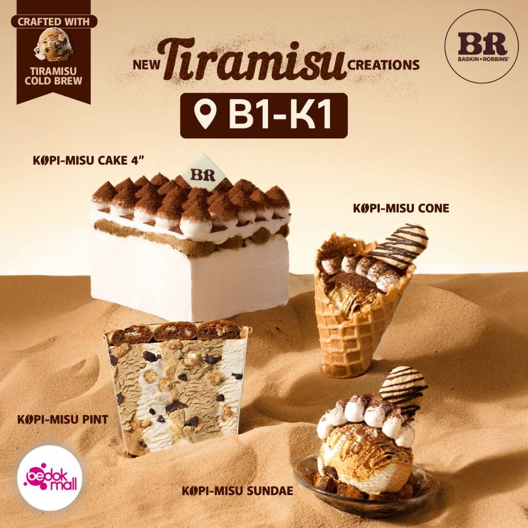 A delightful Tiramisu Cold Brew ice cream creation from Baskin-Robbins, showcasing its rich coffee and creamy layers.
