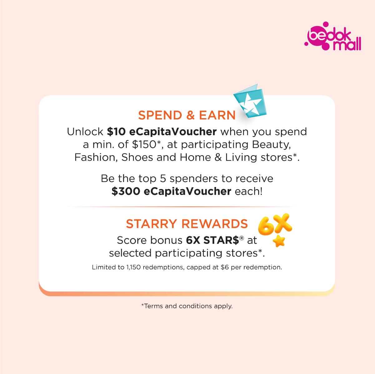 Shoppers enjoying exclusive rewards at Bedok Mall