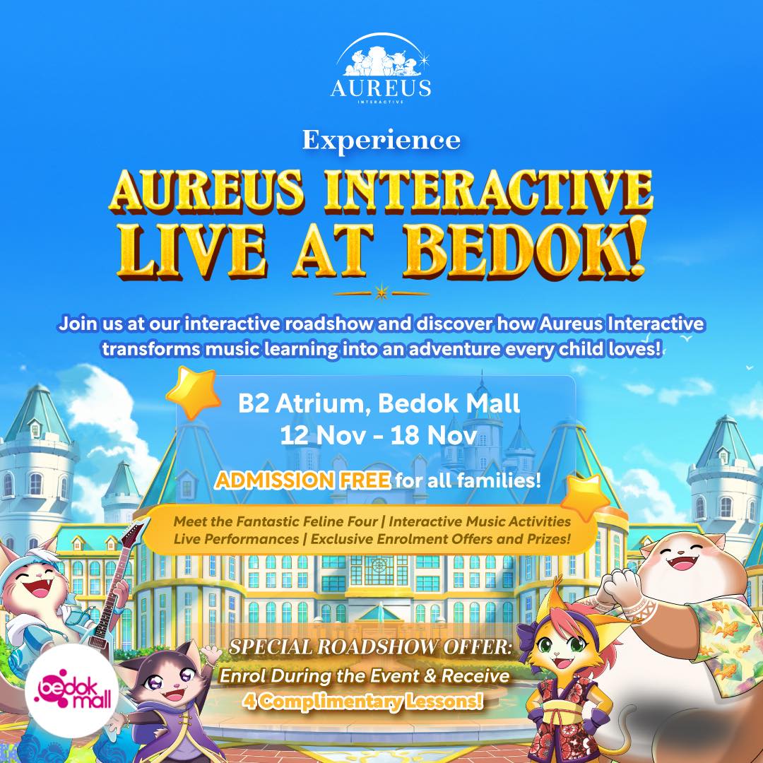 Children participating in interactive music activities at Aureus Interactive Live event.