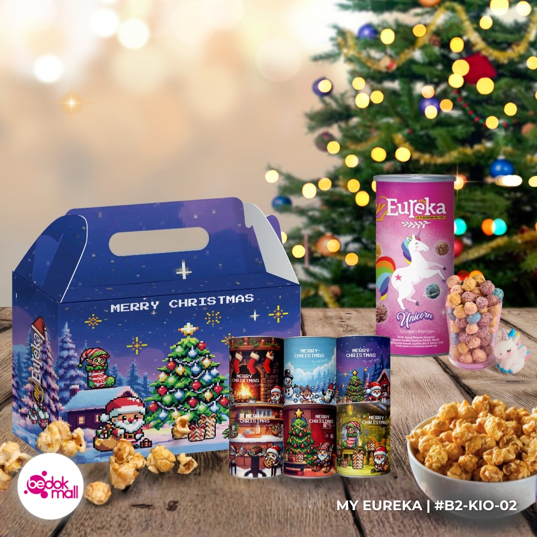 myEureka Snack SG limited edition Christmas Gift Box with various popcorn flavors